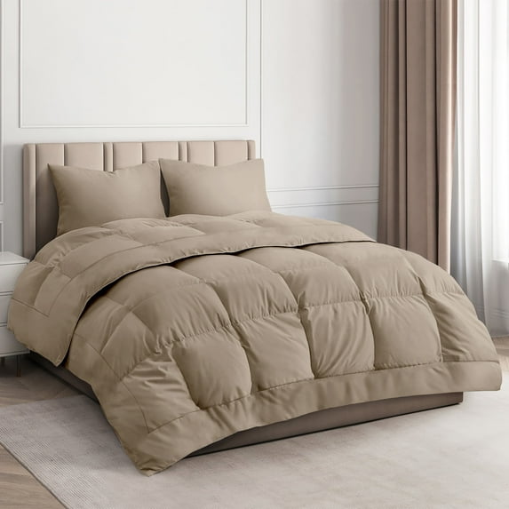 CGK Linens Premium Down Alternative Comforter - Queen Size All-Season Fluffy & Cozy Duvet Insert, Cream