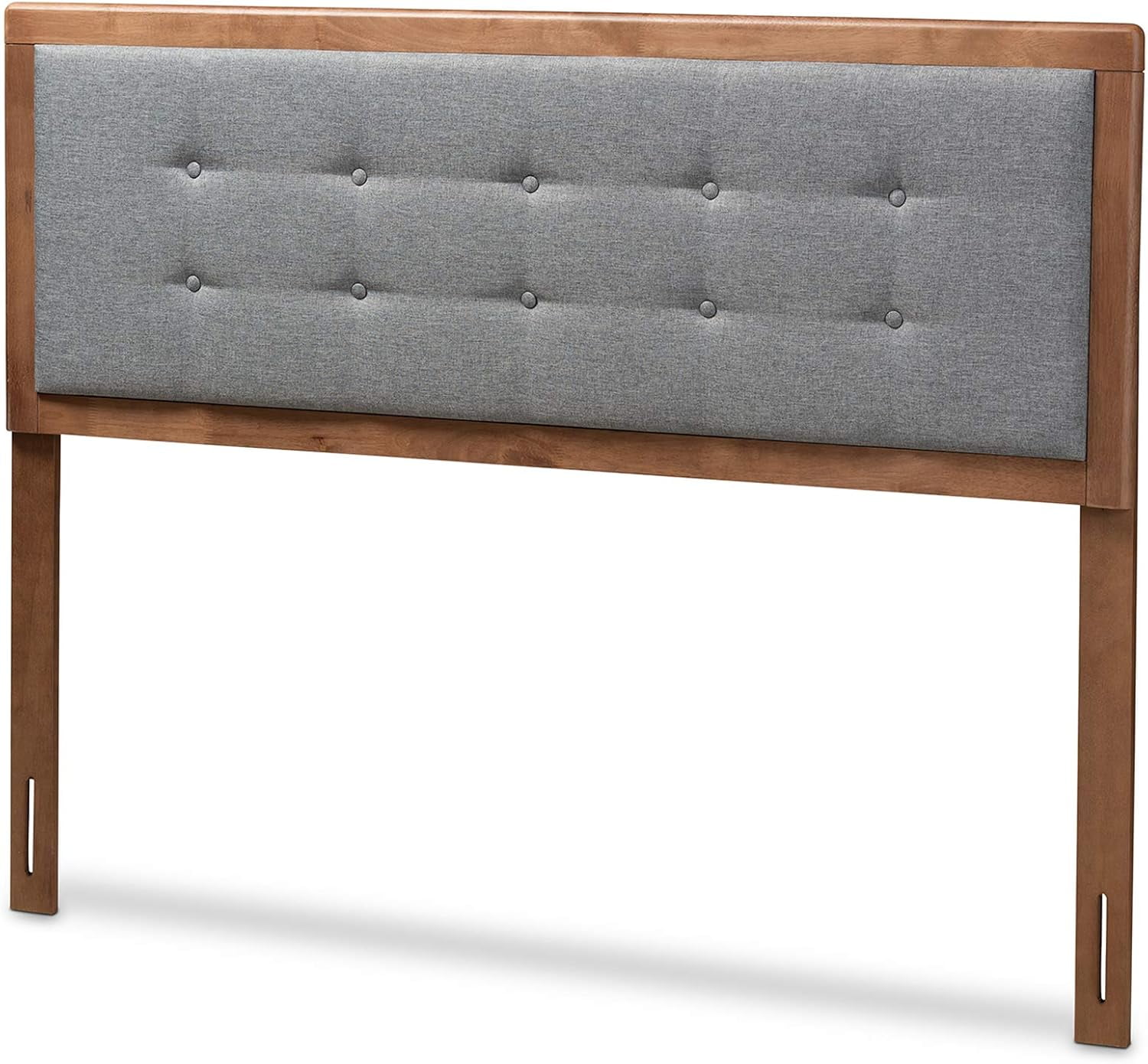 Walnut Brown Tufted Upholstered Queen Headboard