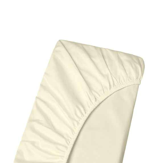 Queen Size Extra Deep Pockets Fitted Sheet Only - 400-Thread Count 100% Pure Egyptian Cotton, 21 inches Deep Pockets Fitted Sheet, Soft, Sateen Weave - Ivory Color