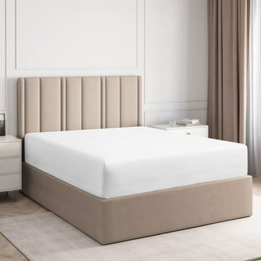 CGK Linens Hotel Luxury Single Fitted Sheet Only - Queen Size Wrinkle-Resistant Bottom Sheet, Fits Mattress Up To 16", White