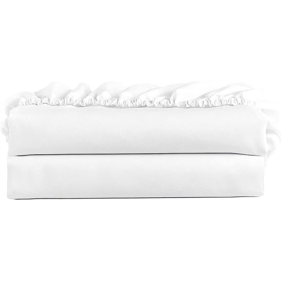 Queen Size Fitted Sheet 1 Piece - 400 Thread Count - 100% Egyptian Cotton - 8" Deep Pocket Fully Elastic Sheet - White Solid.
