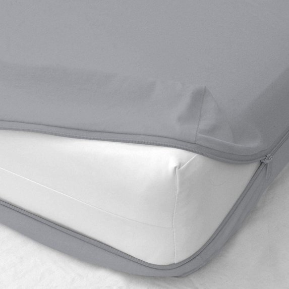 Queen Size Fitted Sheet Only 600 Thread Count Egyptian Cotton Solid Fitted Sheets up to 10" Deep Pocket, Zipper Around 1 Fitted Sheet Only ( Light Gray)