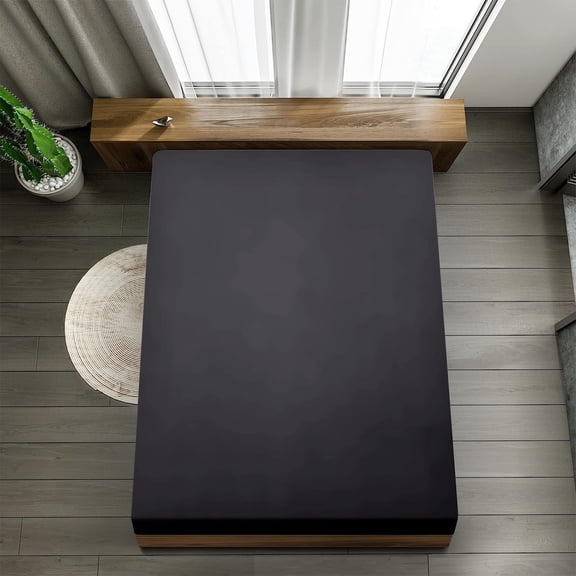 Queen Size Fitted Sheet with Secure Stay Elastic Corners for Bedroom Use, Soft Breathable Fabric for Comfortable Sleeping Experience Non- Mattress Cover for Home