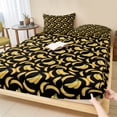 thumbnail image 1 of Queen Size Fitted Sheet Set - Banana Luxury 3 Piece Bedding Sets 16" Deep Pocket Fitted Sheet with 2 Pillowcases, Funny Yellow Fruits Classic Tropical Brushed Microfiber Hotel Luxury Bed Sheets, 1 of 9