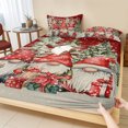 thumbnail image 1 of Queen Size Fitted Sheet Set - Christmas 3 Piece Bedding Sets 16" Deep Pocket Fitted Sheet with 2 Pillowcases, Snowflake Gnomes Retro Xmas Tree Red Brushed Microfiber Hotel Luxury Bed Sheets, 1 of 9