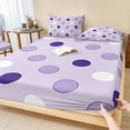 thumbnail image 1 of Queen Size Fitted Sheet Set - Lavender Polka Dot 3 Piece Bedding Sets 16" Deep Pocket Fitted Sheet with 2 Pillowcases, Modern Minimalist Dots Pattern Brushed Microfiber Hotel Luxury Bed Sheets, 1 of 9