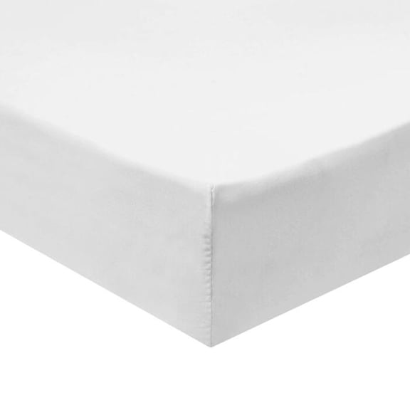 Queen Size Fitted Sheets 100% Cotton 600 Thread Count Solid (White)
