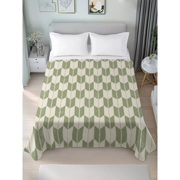 Queen Size Flat Sheet Only,Abstract Arrow Weave Soft Top Bed Sheets Breathable Bedding Sheet Repeating Shapes Geometric Art Microfiber Hotel Luxury Top Sheets