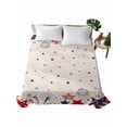 thumbnail image 1 of Full Size Flat Sheet Only, Red Blue Star 4th of July Soft Brushed Microfiber Bed Sheets, Independence Day Fireworks Rustic Hotel Quality Breathable Bedding Top Sheet, Easy Care, 81"x96", 1 of 9