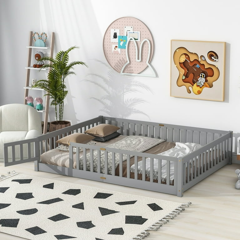 Queen bed store rails and slats