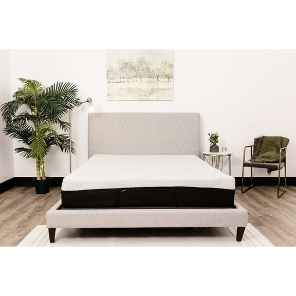 Queen Size Gel Memory Foam Mattress 10" - Medium With 2.5 Inch Convoluted And Microbial Removable Cover 10 Firm Luxury
