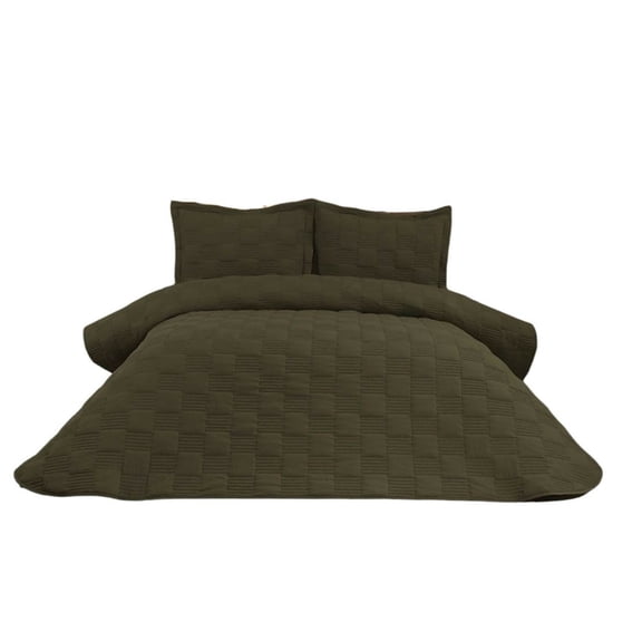 Queen Size Geometric Embroidered Bedspread Mini Day 3 Piece Set