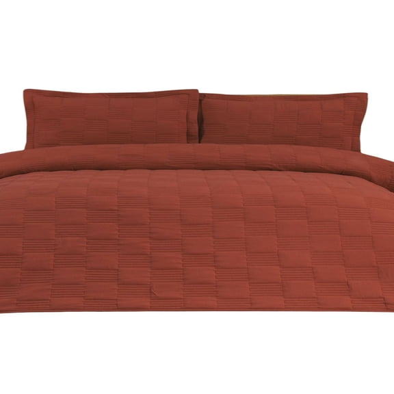 Queen Size Geometric Embroidered Bedspread Mini Day 3 Piece Set