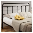 thumbnail image 1 of Queen Size Headboard with Black Metal Construction, Adjustable Height, Spindle Detail and Curves Design, Farmhouse and Vintage (Queen), 1 of 8