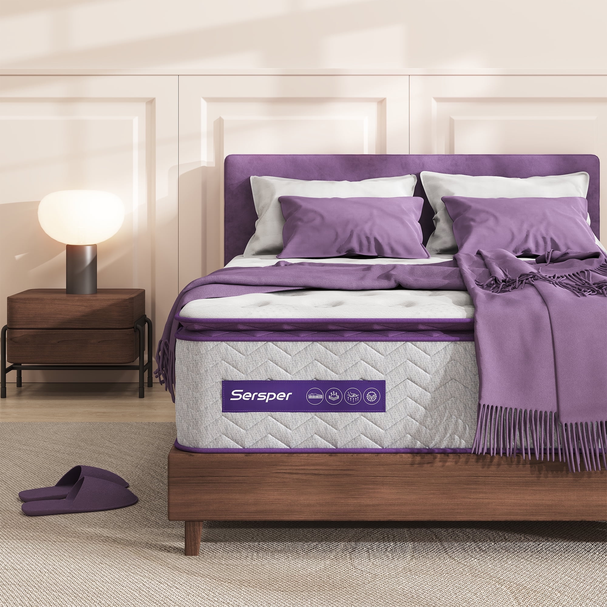 Serweet Queen Mattress, 10 Inch Hybrid Mattress in a Box, Medium Firm