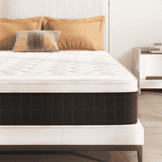 Queen Size Hybrid Mattress, Z-HOM Classic 10 inch Foam Euro Top Mattress, 5-Zone Pocket Spring Support for Back Pain, Medium Firm