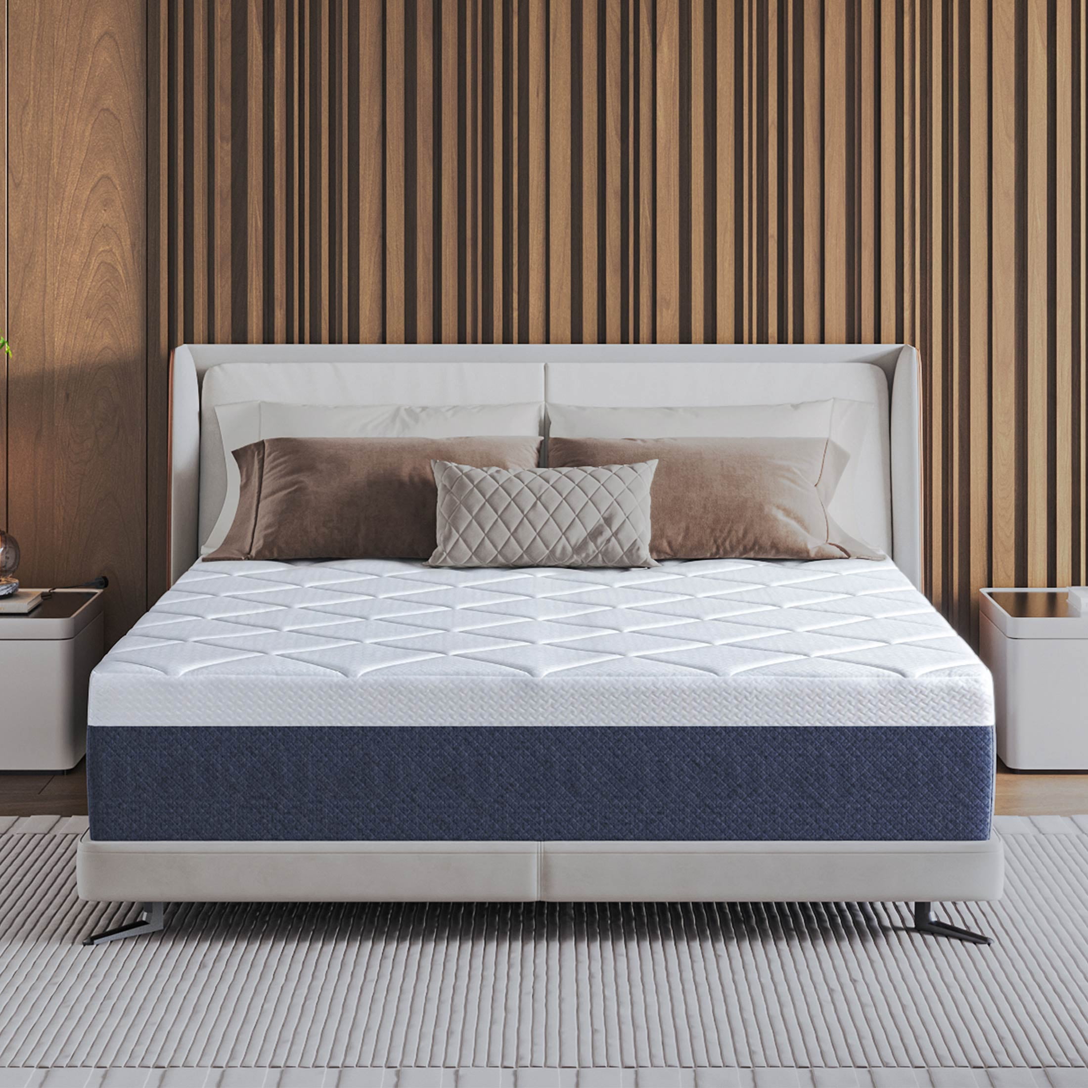 Classic Brands Milan Cool Gel Memory Foam 14-inch Queen-size Mattress &  Frame Set with 2 Pillows - Bed Bath & Beyond - 16603204