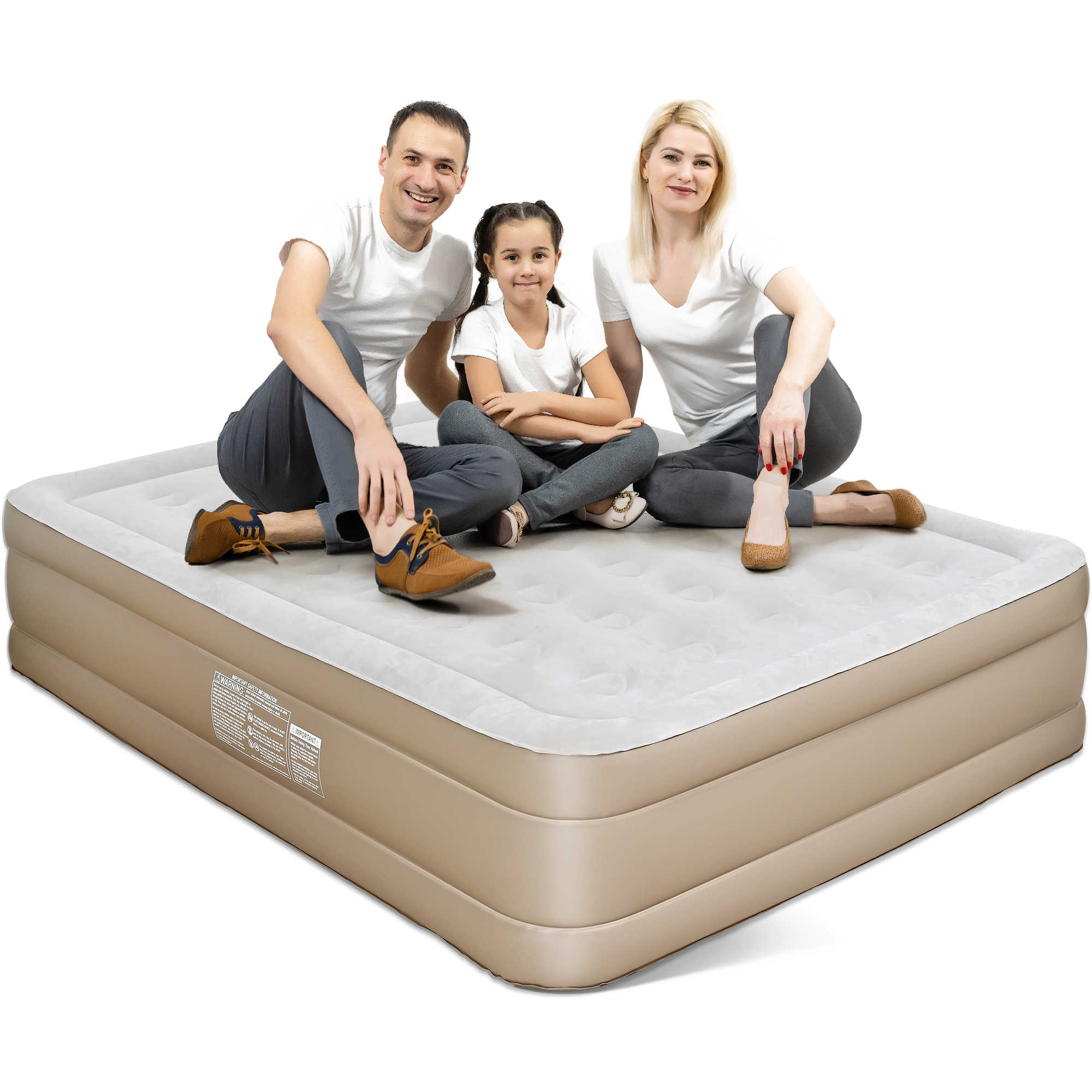Queen Size Inflatable Mattress with Builtin Pump, 18Inch Raised