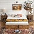 thumbnail image 1 of Zanmintaobo Queen Size Lift up Storage Bed Frame, Headboard-Free Wood Platform,Heavy Duty Slats,No Box Spring Needed,Rustic Brown, 1 of 12