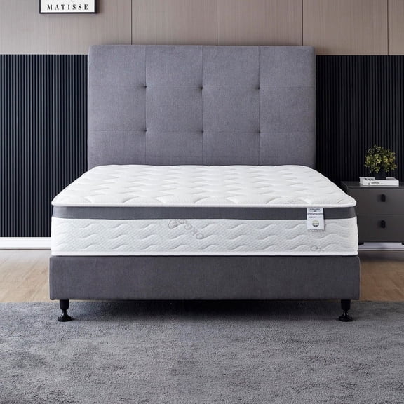 Queen Size Mattress - 10 Inch Cool Memory Foam & Spring Hybrid Mattress - Euro Top - Medium Firm - Oliver & Smith