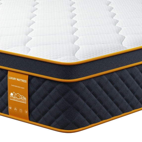 Queen Size Mattress 10 inch Medium Firm Hybrid Mattress with Cooling Gel Memory Foam, Pressure Relief, Motion Isolation