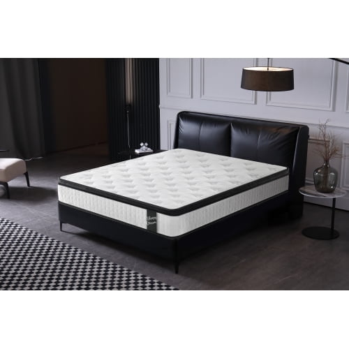 Queen Size Mattress, 12 Inch Cool Memory Foam Hybrid Mattress in a Box with 7 Zoned Individual Pocket Spring, Pressure Relief, Motion Isolation, Medium Firm