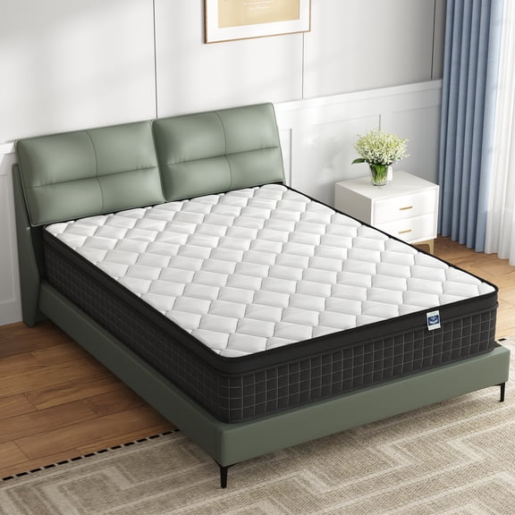 Queen Size Mattress, 12 Inch Hybrid Memory Foam Queen Mattress in a Box with Pocket Springs for Motion Isolation Pressure Relief, Medium, CertiPUR-US