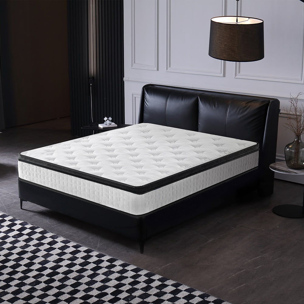 Queen Size Mattress,12 Inch Memory Foam Knitted Cover Hybrid Mattress,Individual Pocket