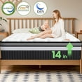 thumbnail image 1 of Queen Size Mattress, 14 Inch Memory Foam Hybrid Bed in a Box, Motion Isolation, Edge Support, Gel Infused for Pressure Relief, Medium Firm, Breathable Mattress, 1 of 10