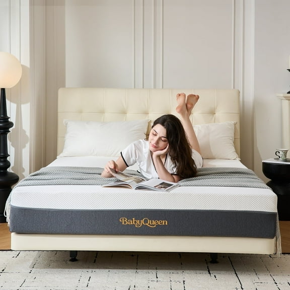 Queen Size Mattress BabyQueen 10" Gel Memory Foam Mattress Queen with Washable Cover, Cooling and Pressure Relief, Medium Firm, CertiPUR-US Certified Bed in a Box