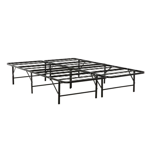 Queen Size Mattress Foundation Metal Bed Frame, Build, Extra Bedroom Storage Space, Black Modern Furniture, Box Spring Not Required Strong Construction, Excellent Support, Storage,