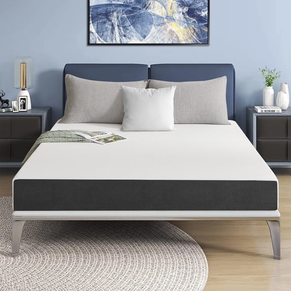 Queen Size Mattress, OUUI 8 inch Gel Memory Foam Mattress Medium Firm Mattress in a Box, White