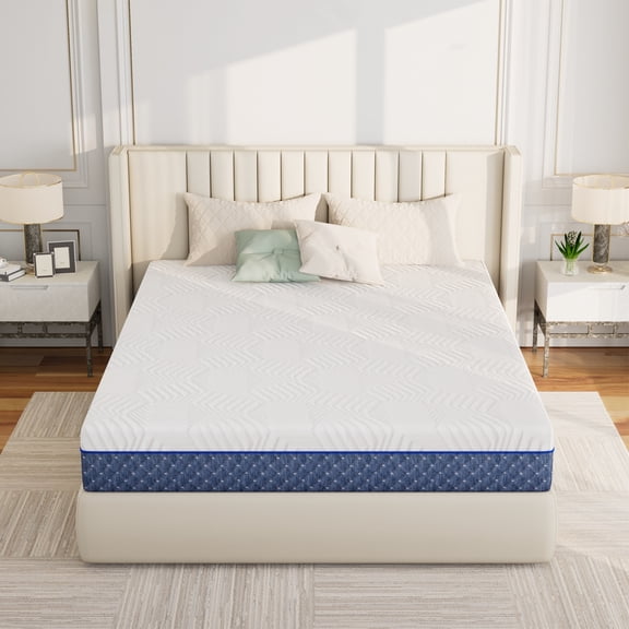TechForma 10" Queen Gel Memory Foam Mattress, 10 inch Bed in a Box, Firm Support, Cooling Gel Infused, Motion Isolating, CertiPUR-US Certified