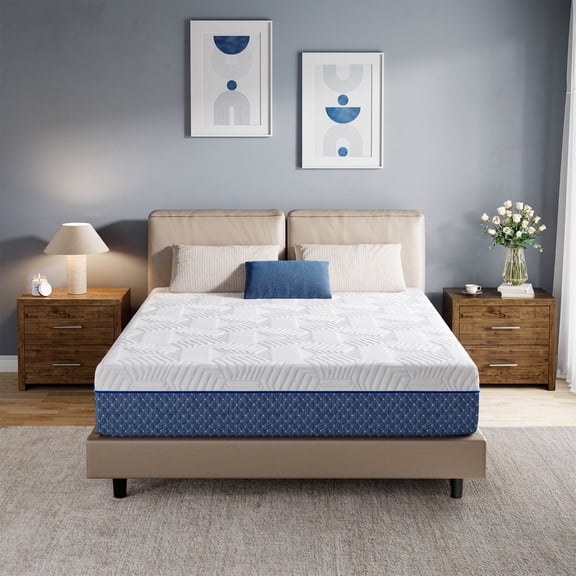 TechForma 12" Queen Gel Memory Foam Mattress, 12 inch Bed in a Box, Firm Support for Back Pain Relief, Cooling Gel Infused, Motion Isolating, CertiPUR-US Certified