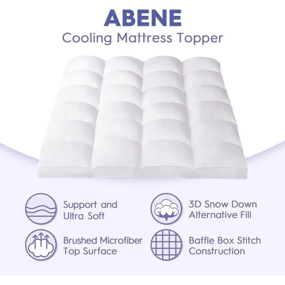 Queen Size Mattress Topper for Back Pain Relief, Extra Thick Mattress Pad Pillowtop, Soft Plush Mattress Cover Bed Topper with Deep Pocket, Overfilled Down Alternative Filling, White