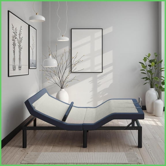 Queen Size Metal Adjustable Bed Base with Head/Foot Tilt, Lumbar Support, Massage & USB – Master Bedroom