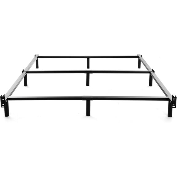 Queen Size Metal Bed Frame-7 Inch Heavy Duty Bedframe, 9-Leg Support for Box Spring & Mattress Foundation, 3000LBS, Black