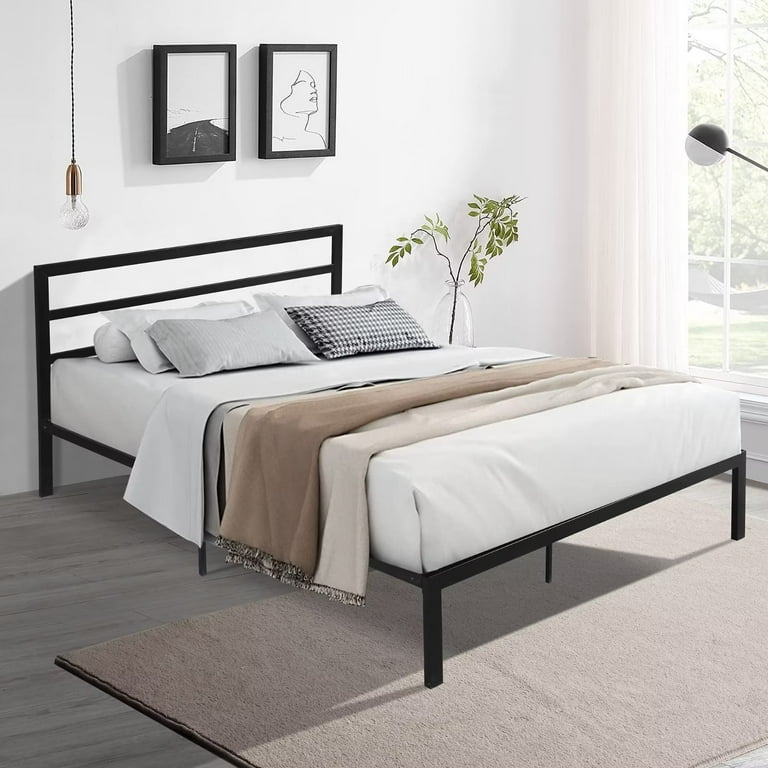 Queen Size Metal Bed Frame, Queen Platform Bed with