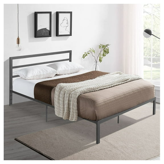 Queen Size Metal Bed Frame with Headboard