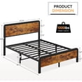 thumbnail image 1 of Queen Size Metal Bed Frame with Solid Wood Headboard & Footboard. Heavy Duty, Noise-Free Slat Support, Box Spring Not Needed., 1 of 8