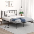 thumbnail image 1 of Queen Size Metal Platform Bed Frame with Headboard,Bed Frame Mattress Foundation with Slat Support and 12.3" Storage Height No Box Spring Needed for Girl Boy Adults Black, 1 of 7