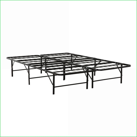 Queen Size Metal Platform Bed Frame - No Box Spring Needed, 14 High for Under-Bed Storage, Black Bedroom Furniture