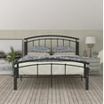 thumbnail image 1 of Queen Size Metal Platform Bed, Full Bed Frame with Vintage Headboard Footboard, Sturdy Metal Slats and Center Legs Support, 10" Under-bed Storage Space, Noise Free, No Box Spring Needed, Matte Black, 1 of 7