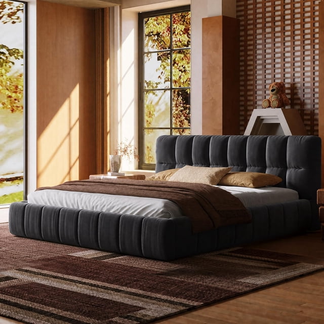 High Five Programa Queen Size Modern Cloud Platform Bed with 38.5-inch High Extra-Thick ...