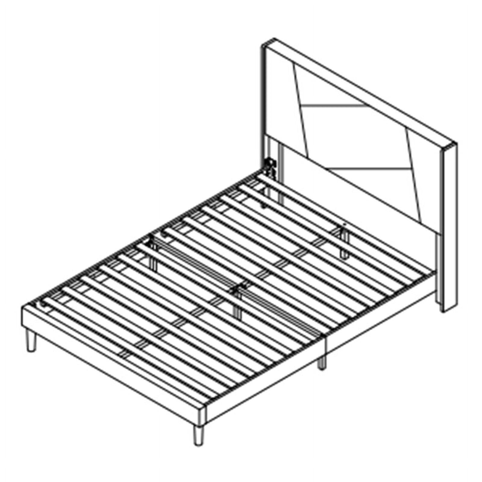 Queen Size Modern Platform Bed Frame with Wingback Headboard, Metal and