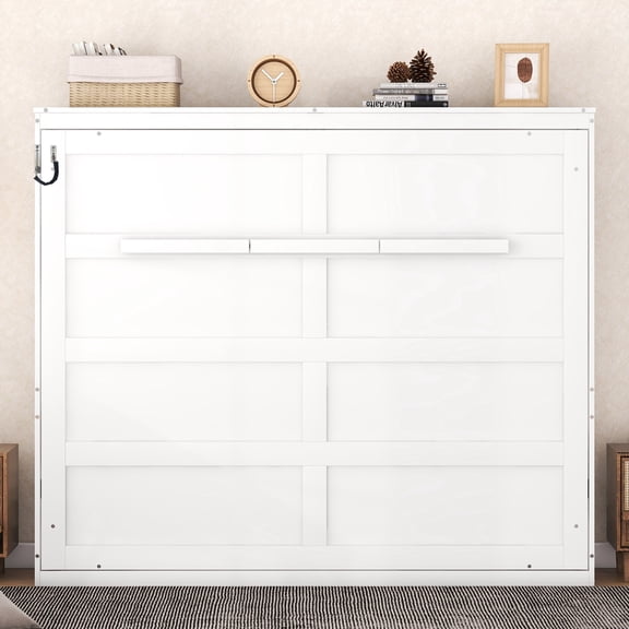 Queen Size Murphy Bed Wall Bed,White