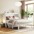 thumbnail image 1 of Queen Size Murphy Bed with USB Port and removable Shelves on Each Side,White, 1 of 9