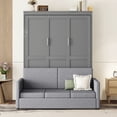 thumbnail image 1 of Queen Size Murphy Wall Bed with Cushion, Gray, 1 of 9
