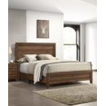 thumbnail image 1 of Queen Size Panel Bed, Wooden Platform Bed Frame with Headboard, Contemporary Platform Bed for Kids Teens Adults, Brown Cherry, 1 of 5