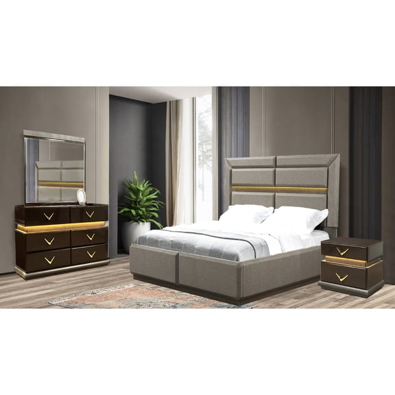 Queen Size Pieces - LED Lighting in Headboard - Bedroom Decor Project - Enhance Bedroom Style